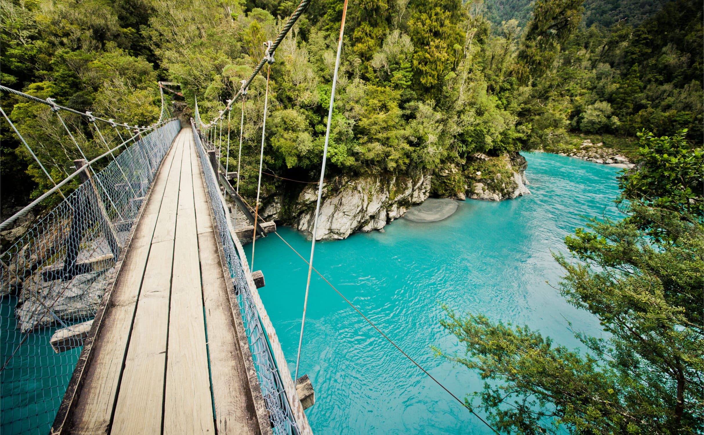 Seilbrücke an der Hokitika Gorge