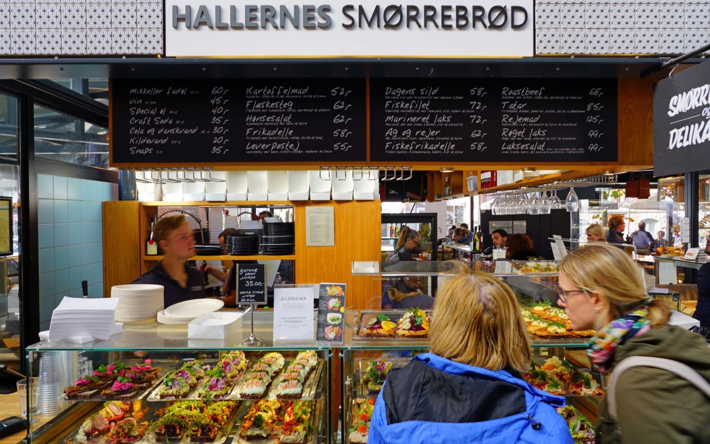 Smørrebrød auf dem Torvehallerne Food Market in Kopenhagen