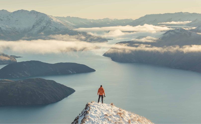 Winterausblick auf den Lake Wanaka (Roy's Peak)